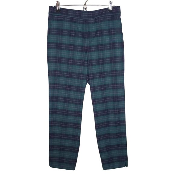 Banana Republic Pants - Banana Republic Pink/Green Plaid Academia Ankle Pants Sz 10 (1243)